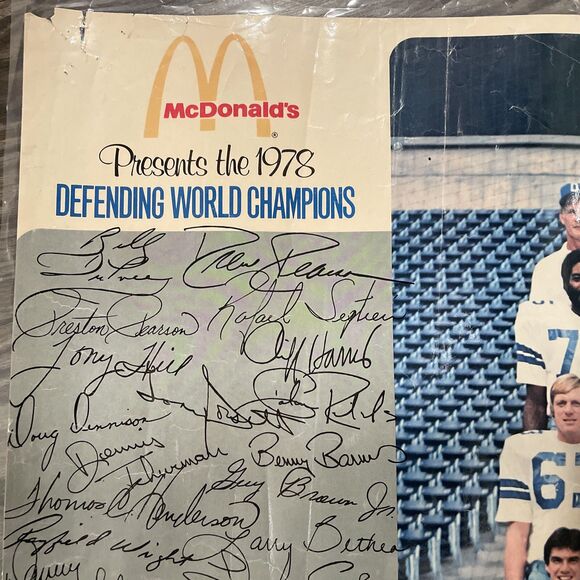 RARE VINTAGE 23x34 1978 Super Bowl VII Champions Dallas Cowboys Two-Sided Poster - Picture 2 of 16